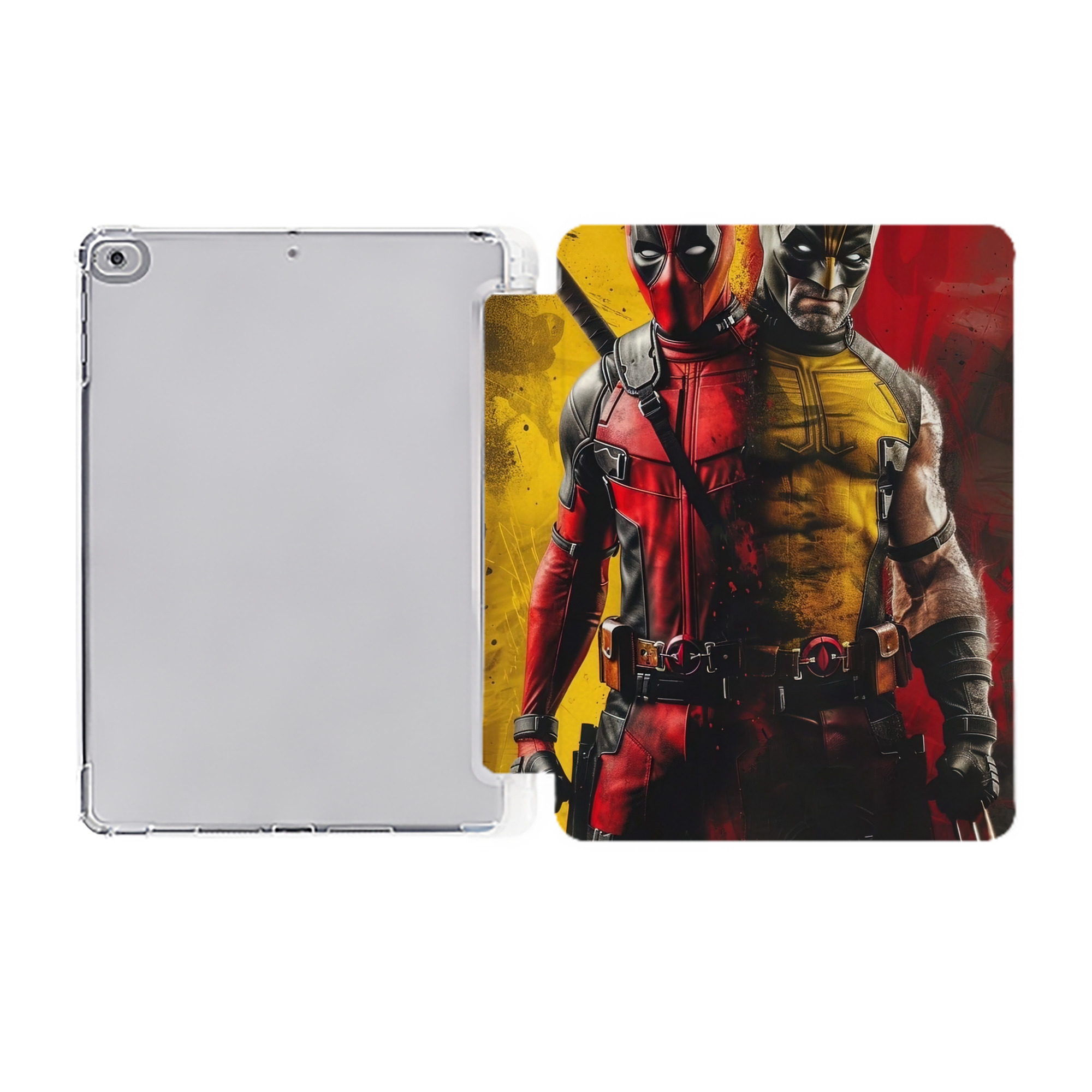 （画像用） Deadpool デッドプール IPad ケース ペン収納付き 三つ折りスタンド PUレザー×シリコン 対応機種9.5/10.5/10.9インチ